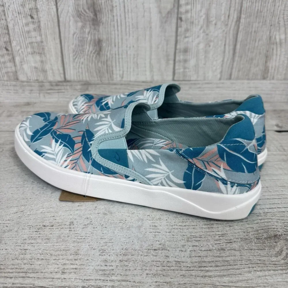 OLUKAI Lae'ahi Pa'i Slip On Shoes Swell/Aloha Men’s Size 10.5 Blue White Tropic